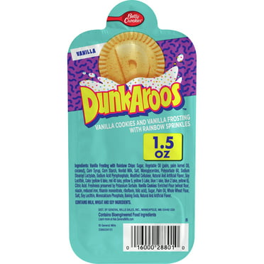 DUNKAROOS 6 Pack-Vanilla Cookies And Vanilla Frosting With Rainbow Sprinkles